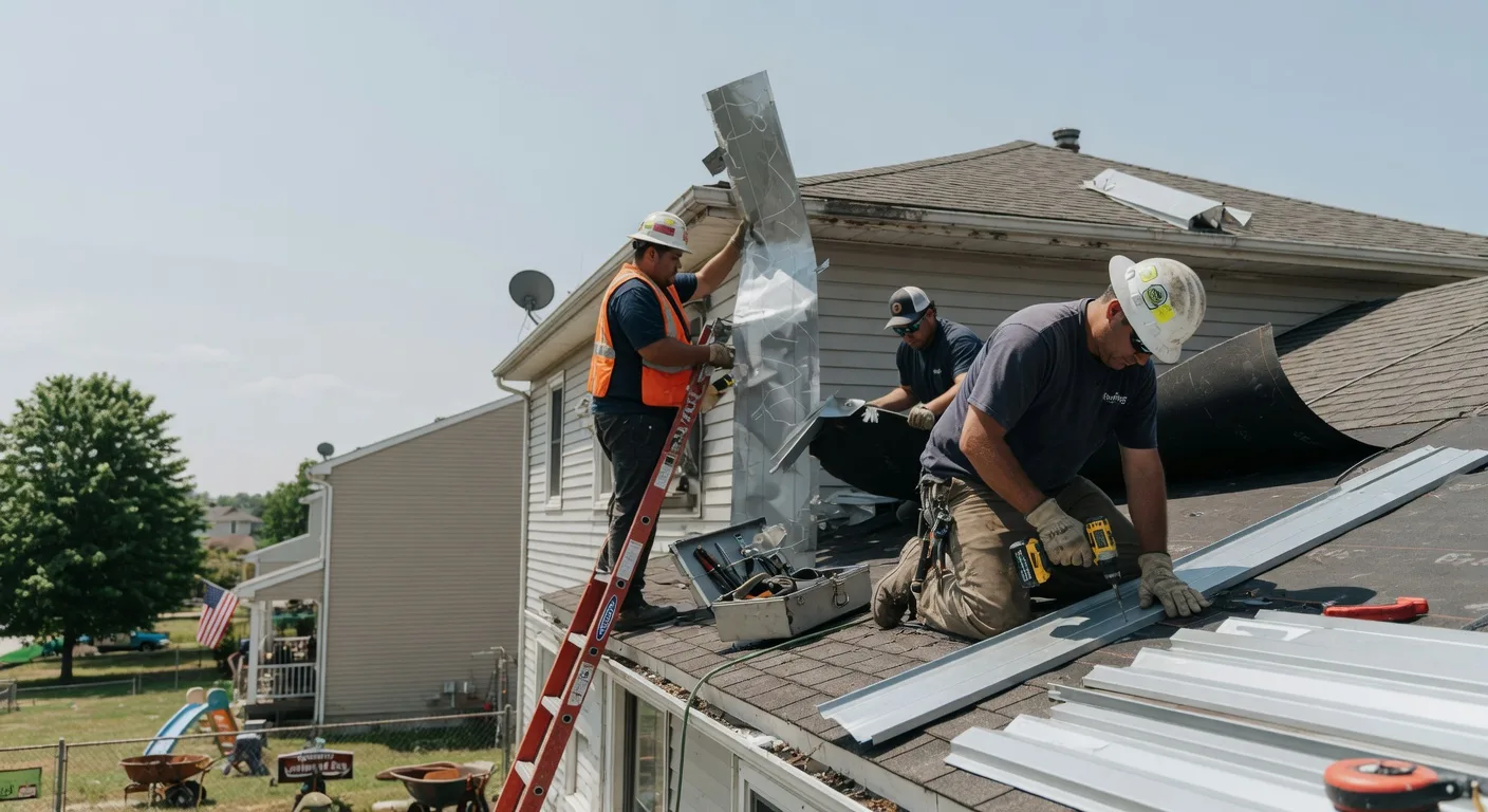 Storm Damage Metal Roof Repair in New London, TX